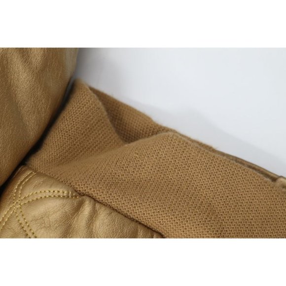 adidas women's size XS leather snap button closure jacket hooded gold trefoil - Picture 6 of 15